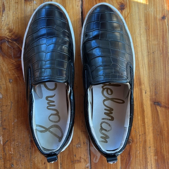 Sam Edelman Edna Shoes Black Crocodile Print Slip On Shoes Size 38 EUR Size 8 US - Picture 4 of 8